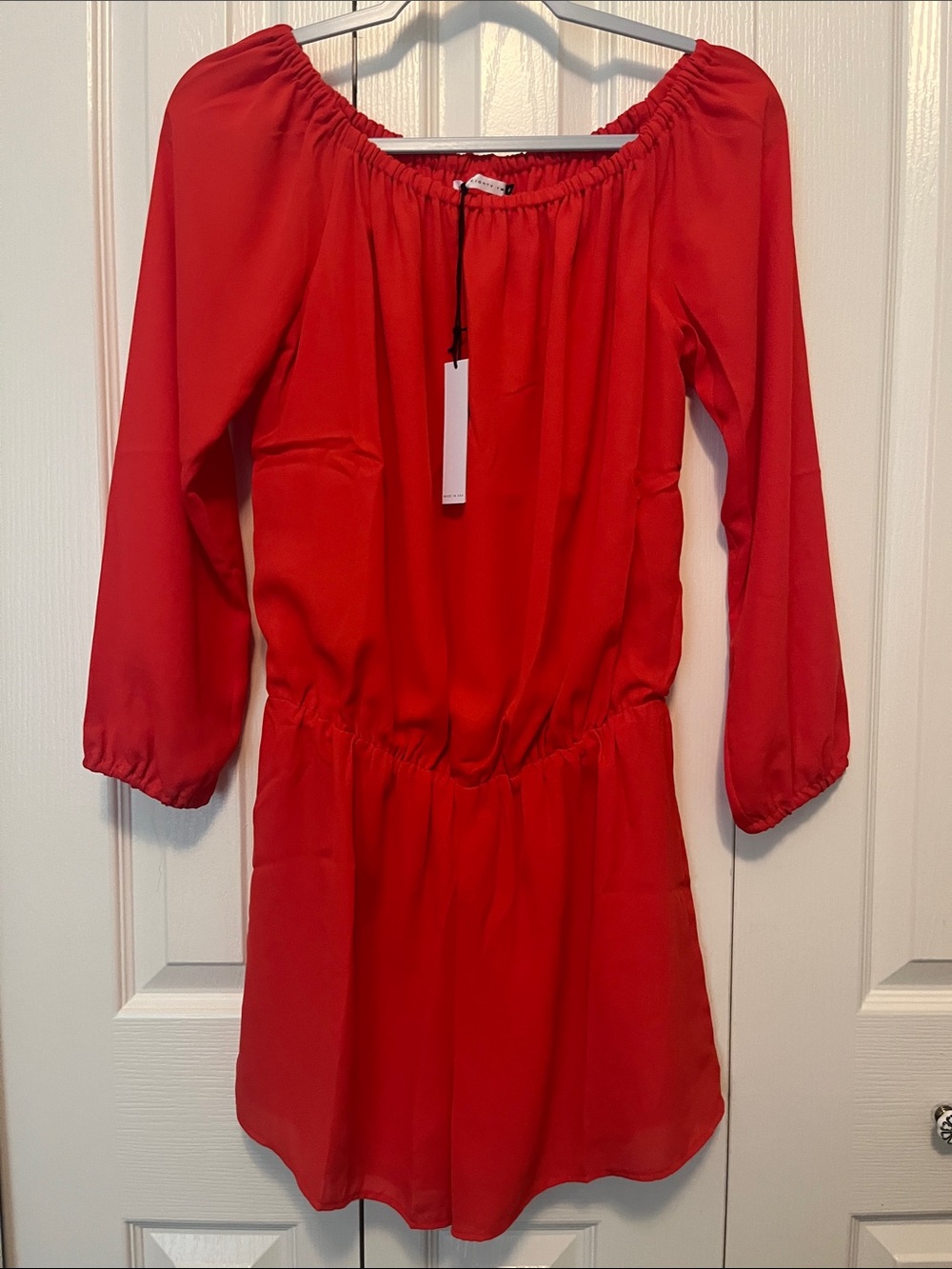 NWT Three eighty two tomato red long sleeve romper. Size Medium